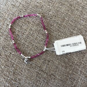 Pink and Silver Beaded Bracelet